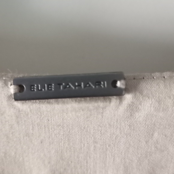 NWOT *TAN* Elie Tahari "Sonya" Stretch Cotton Blend Surplice Top Lined Dress 4 - Picture 5 of 10